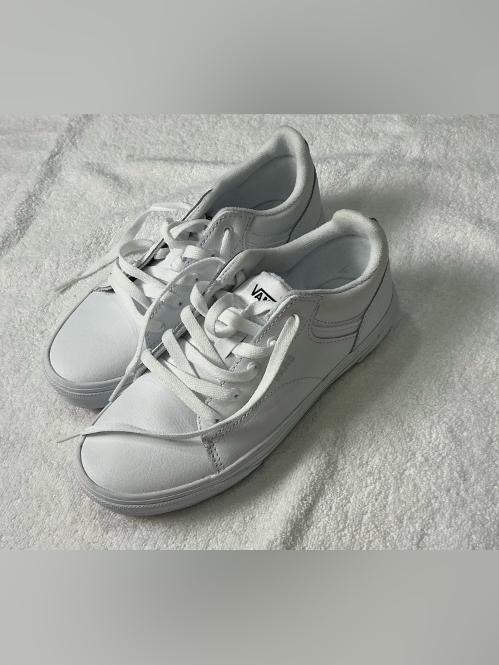 Vans White Low-Top Leather Sneakers